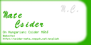 mate csider business card