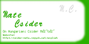 mate csider business card